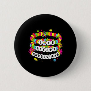 Kinder Autistische Mädchen Liebe akzeptieren Autis Button