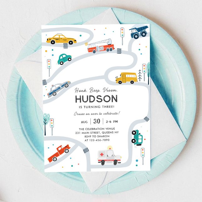 Kinder Auto Geburtstagseinladung Einladung (Von Creator hochgeladen)