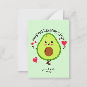Kinder Avocado Valentinstag Mitteilungskarte