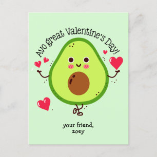 Kinder Avocado Valentinstag Postkartengröße Postkarte