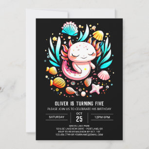 Kinder Axolotsee Geburtstag Einladung