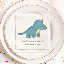 Kinder/Baby-Dino-Party. Blue Dinosaurier Junge Geb Serviette