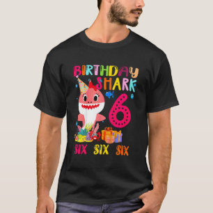 Kinder Baby Niedlich Pink Shark 6. Geburtstag 6 Ja T-Shirt