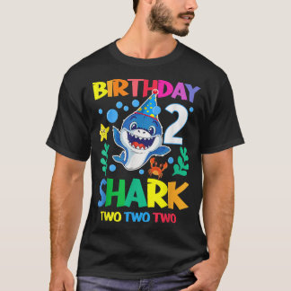 Kinder Baby Niedlich Shark 2. Geburtstag Junge Mäd T-Shirt