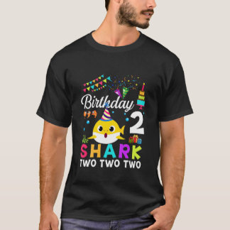 Kinder Baby Niedlich Shark 2Nd Geburtstag Junge Mä T-Shirt