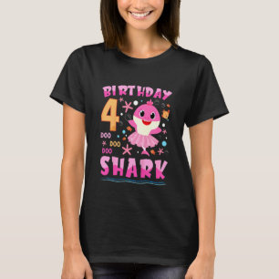 Kinder Baby Niedlich Shark 4. Geburtstag Junge Mäd T-Shirt