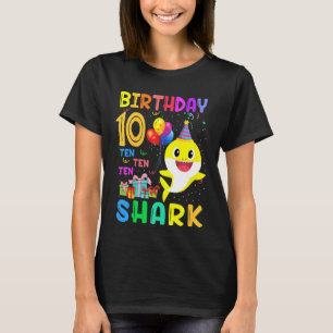 Kinder Baby Niedlicher Hai 10. Geburtstag Junge Mä T-Shirt