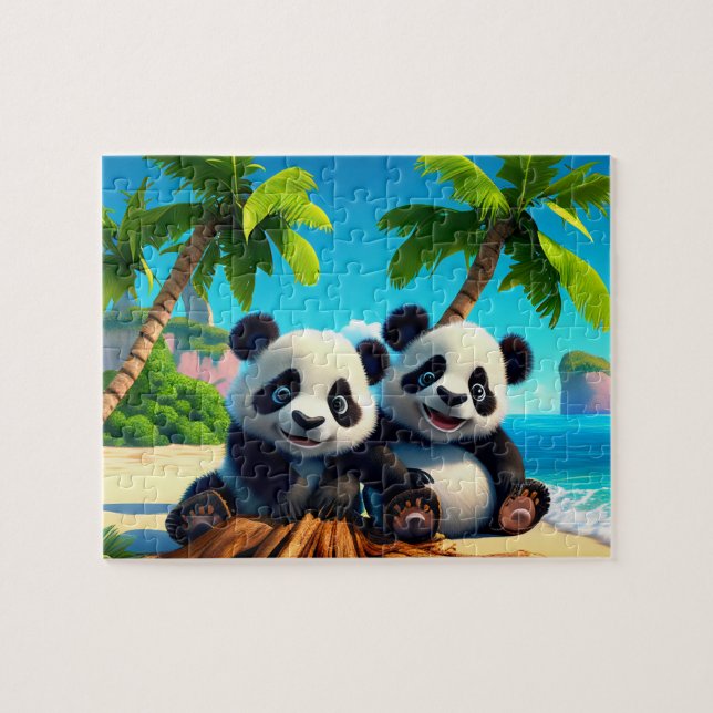 Kinder Baby Pandas Jigsaw Puzzle - Tropical (Horizontal)
