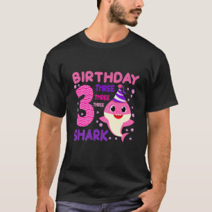 Kinder Baby Shark 3 Jahre alt 3 Jahre Geburtstag D T-Shirt