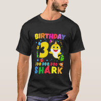 Kinder Baby Shark 3D Geburtstagskind Mädchen Drei