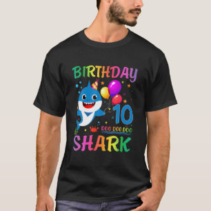Kinder Baby Shark Birthday Girl Boy 10 Jahre alt 1 T-Shirt