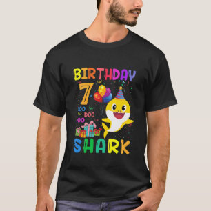 Kinder Baby Süßer Hai 7. Geburtstag Junge Mädchen  T-Shirt
