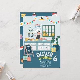 Kinder backen Geburtstag Einladung