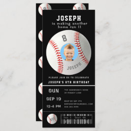 Kinder Baseball Custom Foto Sport Ticket Einladung