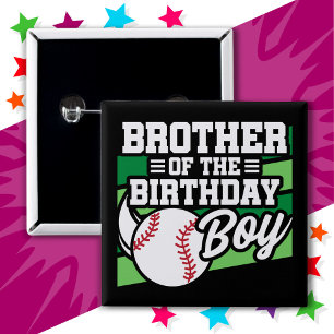 Kinder Baseball Party Bruder des Geburtstags Button