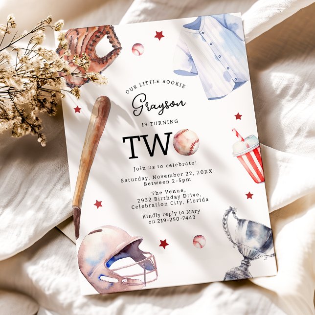 Kinder Baseball Party Einladung 2. Geburtstag (Von Creator hochgeladen)