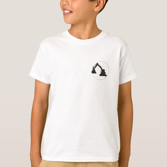 Kinder Basic T-Shirt mit Bagger-Grafik (Vorderseite)