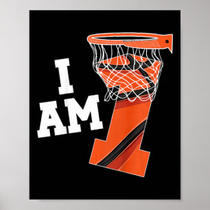 Kinder Basketball 1. Geburtstag Junge 1 Jahr alter Poster