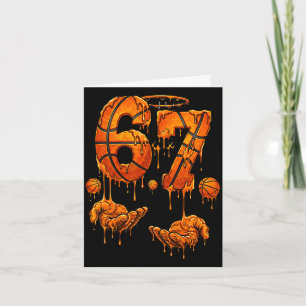 Kinder Basketball 67 sechs sieben lustiges Geburts Karte