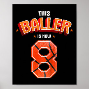 Kinder Basketball Boys 8. Geburtstag Dieser Baller Poster