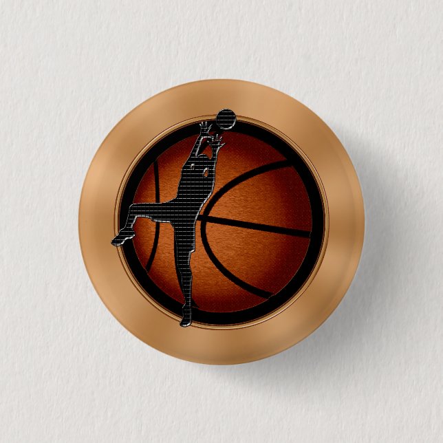 Kinder Basketball-Buttone, Basketball-Gastgeschenk Button (Vorderseite)