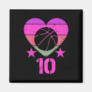 Kinder Basketball Geburtstag 10 Jahre Junge Mädche Magnet