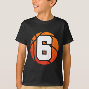 Kinder Basketball Geburtstag 6 Nummer 6 Jahr alt B T-Shirt