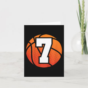 Kinder Basketball Geburtstag 7 Nummer sieben Jahr  Karte