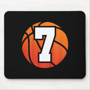 Kinder Basketball Geburtstag 7 Nummer sieben Jahr  Mousepad
