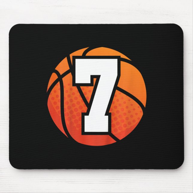 Kinder Basketball Geburtstag 7 Nummer sieben Jahr  Mousepad (Vorne)