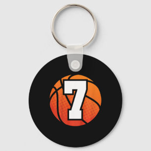 Kinder Basketball Geburtstag 7 Nummer sieben Jahr  Schlüsselanhänger