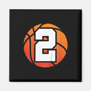 Kinder Basketball Geburtstag Nummer 2 für 2 Jahre Magnet