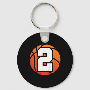 Kinder Basketball Geburtstag Nummer 2 für 2 Jahre Schlüsselanhänger