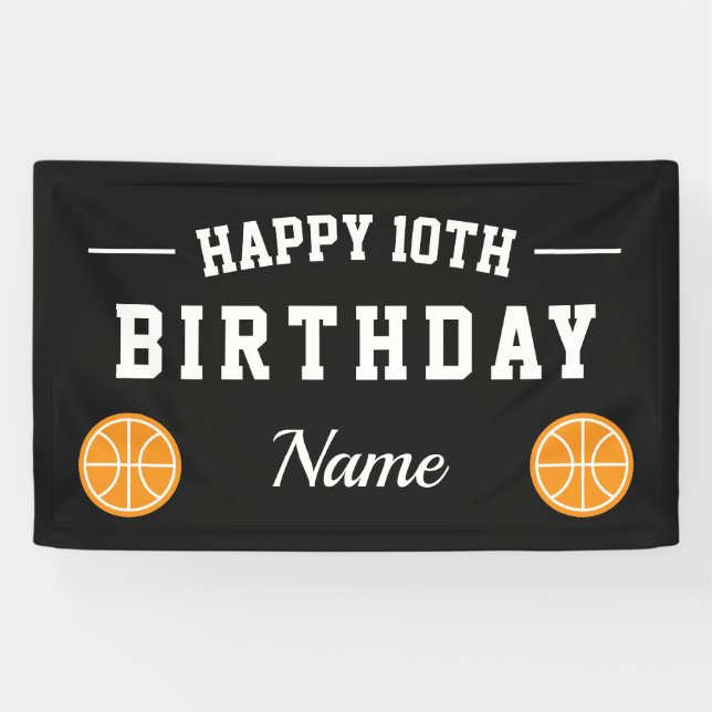 Kinder-Basketball-Geburtstagsbanner Banner (Horizontal)