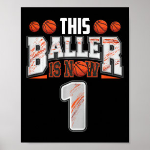 Kinder Basketballspieler 1 Jahre Junge Basketball Poster
