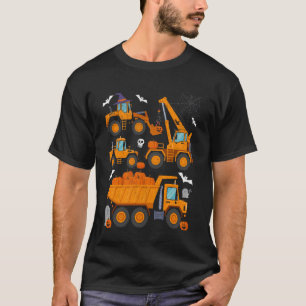 Kinder Bau Fahrzeug Halloween Kranwagen LKW Pu T-Shirt