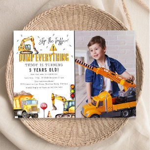 Kinder Bau Wasserfarben Foto Geburtstagsparty Einladung