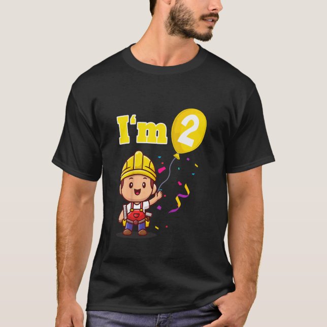 Kinder Bauarbeiter Builder I m 2 Two Second T-Shirt (Vorderseite)