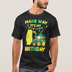 Kinder Bauer Geburtstag machen ihren 4. Geburtstag T-Shirt
