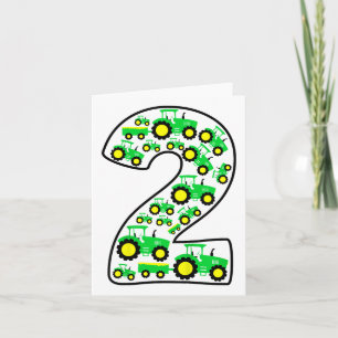 Kinder Bauernhof Traktor Junge 2. Geburtstag 2 Jah Karte
