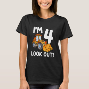 Kinder Bauwagen 4. Geburtstag Junge 4 Vier Bu T-Shirt
