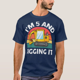 Kinder Bauwagen 5. Geburtstag 5 Jahre alt D T-Shirt