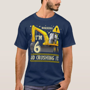 Kinder Bauwagen 6. Geburtstag 6 Jahre alt D T-Shirt