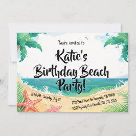 Kinder Beach Birthday Party Einladung