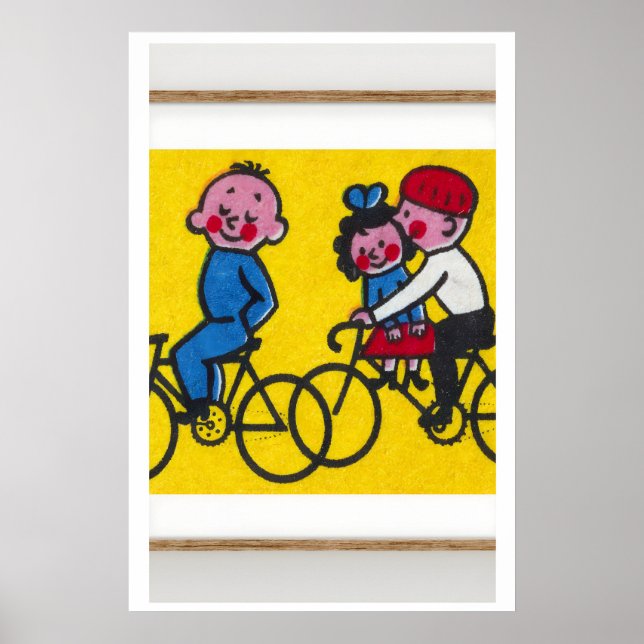 Kinder beim Radfahren - Matchbox-Druck - Ästhetisc Poster (Vorne)