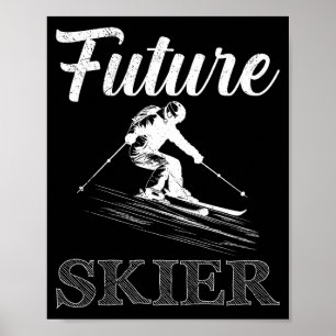 Kinder beim Skifahren zukünftiger Skifahrer lustig Poster
