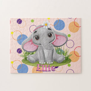 Kinder benennen Elephant Puzzle Learning Activity
