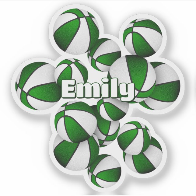 Kinder benennen grüne weiße Mannschaftsfarben Bask Aufkleber (Vorderseite)