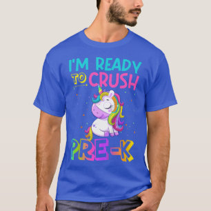 Kinder bereit, das PreK-Einhorn zu zerdrücken, um T-Shirt