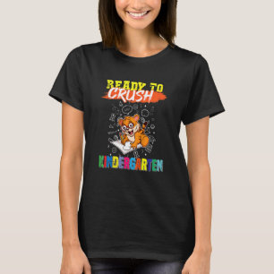 Kinder bereit, den Kindergarten Niedliche Tigerpre T-Shirt